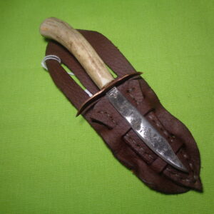 Mini Cowboy Bowie | Forged Square Nail & Cowhide Sheath